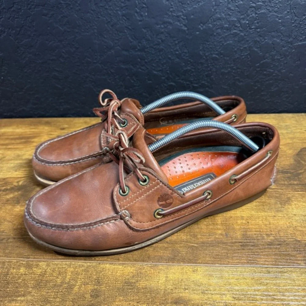Timberland Classic 2-Eye 534282 Brown Leather Boat Shoe Mens‎ 10.5M